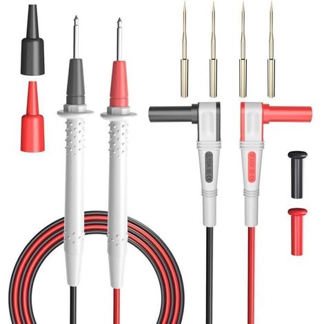 Kit de Fils de Test pour Multimètre – Câble Souple en Silicone Double, Pointes en Cuivre Précision, Longueur 1,5 m (1/5)