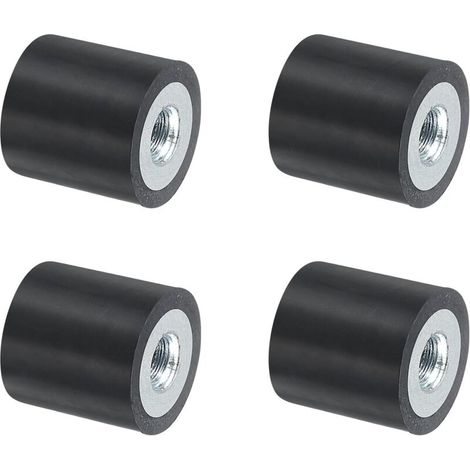 4Pcs 15 x 15mm M5 Supports en Caoutchouc à Filetage Femelle, Isolateur de Vibrations, Remplace les Coussins Anti-Vibrations, Bloc de Base Plat (1/5)