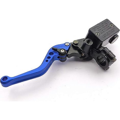 Pompe supérieure d'embrayage de moto, pompe supérieure de frein hydraulique gauche pour véhicule électrique, ensemble de tringle de klaxon de frein en alliage d'aluminium (bleu) (1/5)