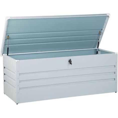 Caja de almacenamiento para exterior de acero galvanizado gris claro 600L Cebrosa (1/5)