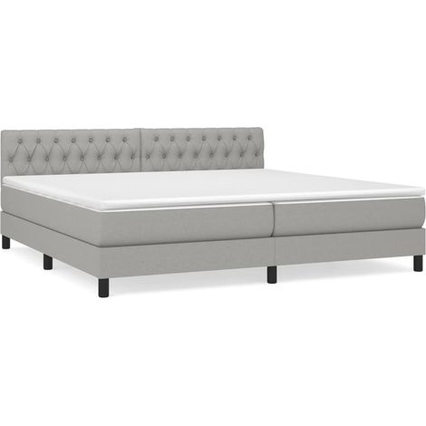 Maison Exclusive - Giroletto a Molle con Materasso Grigio Chiaro 200x200cm Tessuto