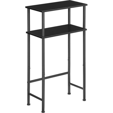 Table d’Entrée à 2 Niveaux, Table de Canapé Étroites avec 2 Étagères Ouvertes, 4 Pieds Réglables, Console Meuble, Cadre Métallique, pour Entrée, Couloir, Cuisine, Chambre, Noir (1/5)