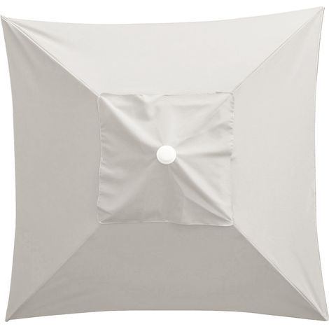 Toile de remplacement pour parasol carré 6,6x6,6 ft avec 4 nervures - Imperméable en polyester 160G - Housse de parasol patio beige