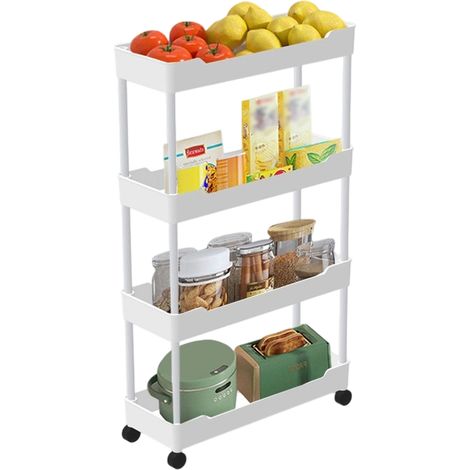 Étagère de rangement de cuisine, chariot du sol au plafond, étagère de rangement pour recoins, étagère à plusieurs niveaux pour salon, salle de bain, objets de décoration pour salle de bain (1/5)