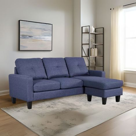 Giulivo 3-Sitzer Sofa blau mit modularer Chaise longue
