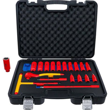 Jeu de Douilles à Embouts et Douilles VDE 19 pcs - Transmission Carré Femelle 10 mm (3/8) - Sécurité et Polyvalence - D-Work (1/5)