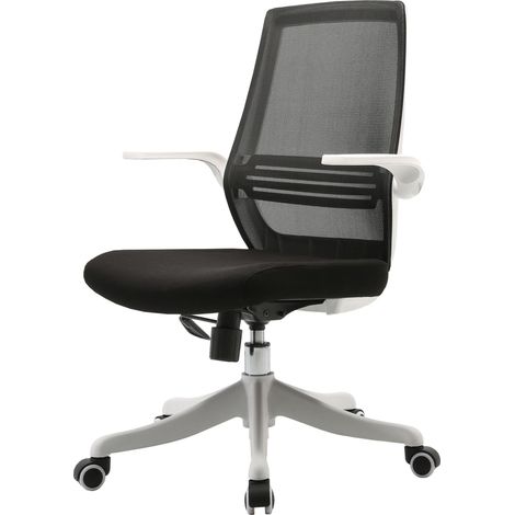 Poltrona sedia ufficio girevole ergonomica HHG-869 regolabile tessuto traspirante nero