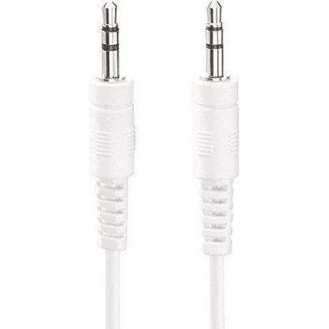 Câble Audio Jack 3,5mm - 1,5 M - Stéréo - Blanc - 1 Pièce