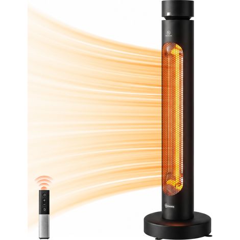 Chauffage radiant infrarouge 2000 W en fibre de carbone, oscillant, avec télécommande, 8 niveaux de chaleur et housse de protection. (1/5)