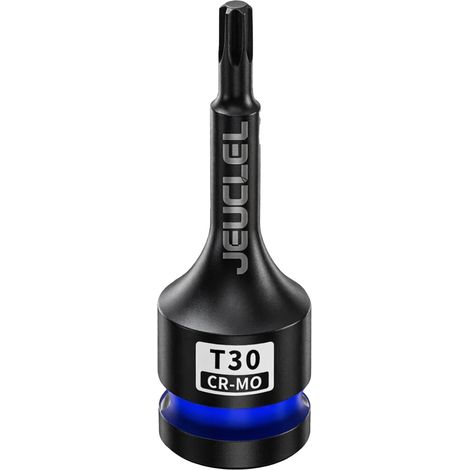 Douille à impact Torx étoile à 6 points T30, douille Torx 1/2 pouce carrée de 3 pouces de long, adaptateur de visseuse allongé en acier Cr-Mo. (1/5)