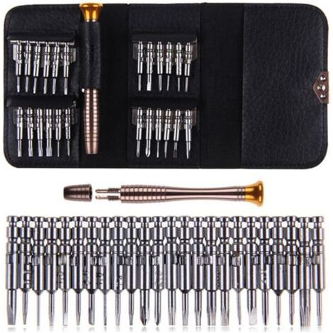 Kit Tournevis de Précision Magnétique 25 en 1 Outils de Réparation pour Portable, Laptop, Montre, Jouets, Lunettes, Bijoux etc.