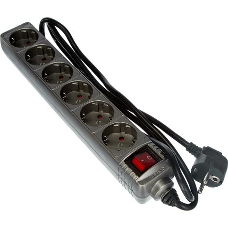 Kopp 120943005 - Ciabatta elettrica a 6 ingressi con interruttore luminoso standard, titanio (1/3)