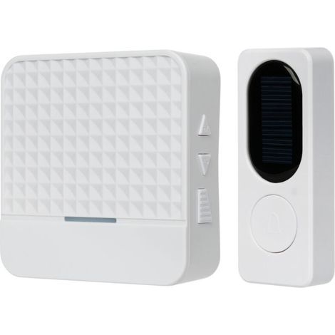 Système d'alarme de sonnette sans fil solaire étanche, portée de 300 mètres, 52 anneaux avec lumière LED (1/4)