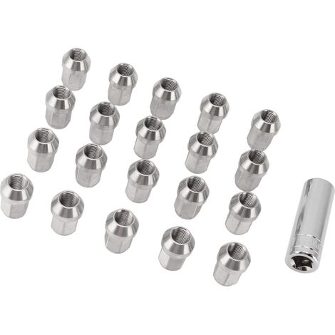 M14x1,5 Radmuttern mit 19-mm-Hülse, 20er-Packung, Edelstahl, 35 mm, Ersatz für Mazda, gegenüberliegende Seite (1/5)