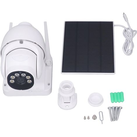Caméra de Surveillance Solaire 2MP 1080P HD Vision Nocturne Couleur, Intercom Bidirectionnel, Étanche, WiFi Sans Fil pour Maison et Bassin (1/5)