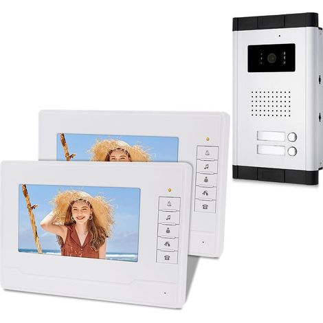 Interphone vidéo à deux voies avec écran de 7 pouces pour le système de sécurité à la maison (1/5)