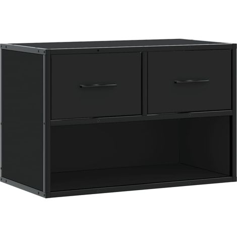 Mobile TV multimediale scaffale per televisione televisione buffet sala da pranzo soggiorno camera da letto 60 x 31 x 39,5 cm derivati del legno e metallo nero 020026132