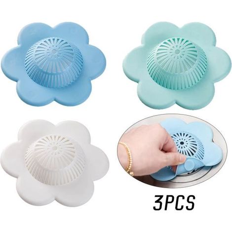 Bath Plug - Undesignated - Flower Drain Grate - PVC - 13x13cm - Pack of 3 (1/4)