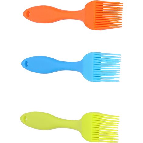 Pinceau de cuisine silicone résistant chaleur 3 pièces, brosse barbecue et pâtisserie, idéale pour badigeonner et assaisonner, cuisson en extérieur. (1/5)