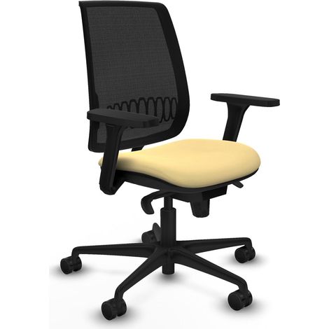 Sedia da ufficio piqueras y crespo Alares similpelle crema rete nera (1/2)