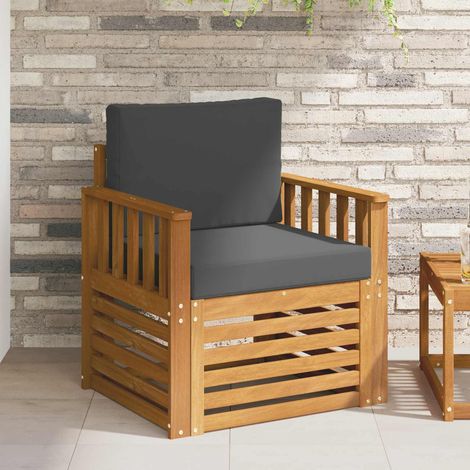 Outdoor-Sofagarnitur Massives Akazienholz und Polyester Natur (1/5)