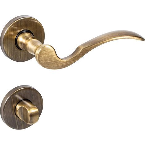 Türgriffset, antik brüniertes Messing, Stärke 35–47 mm, für Schlafzimmer und Badezimmer (1/5)