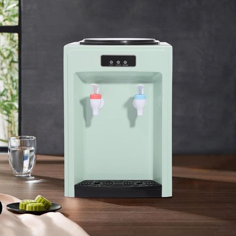 Distributeur d'eau chaude et froide électrique 550 W + 75 W, conception détachable, compatible avec les réservoirs d'eau de 4,5 à 18,9 L (noir et vert) (1/5)