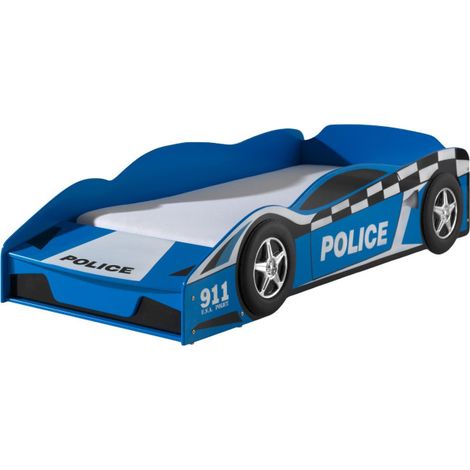 Pack - Lit Enfant & Matelas "Police" 70x140cm Bleu (1/4)