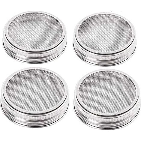 Lot de 4 grands couvercles en acier inoxydable avec bonne aération pour germination de graines biologiques dans votre cuisine (1/5)