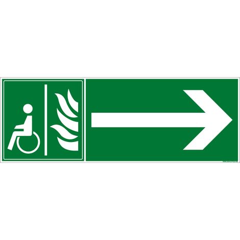 Panneau de signalisation Espace d'Attente Sécurisé EAS PMR avec Flèche - Adhésif 210x75 mm, conforme aux normes ERP (1/5)