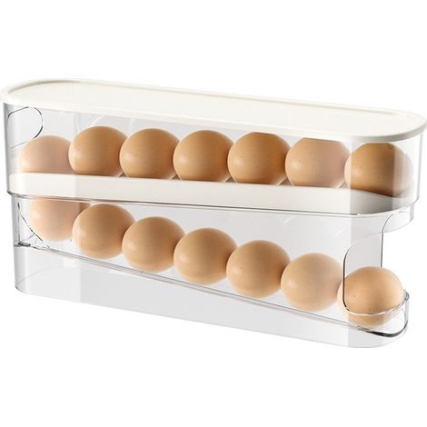 Porte-œufs double, pliable, boîte allant au réfrigérateur, plastique de qualité alimentaire (1/5)