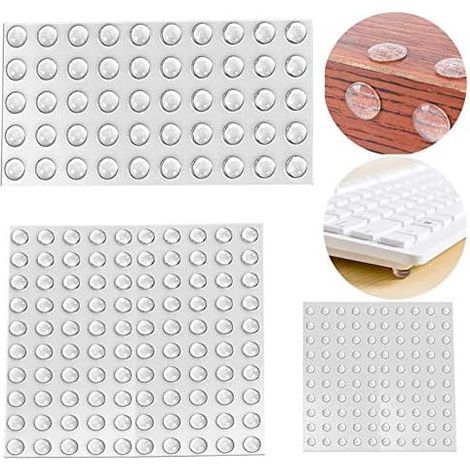 Amortisseur porte placard, Tampon Caoutchouc Transparent Pieds, Butées de Protection en pour portes cuisine, salle bain, bureau (3 tailles-250 Pièces) 3 Tailles-250 Pièces - (1/5)