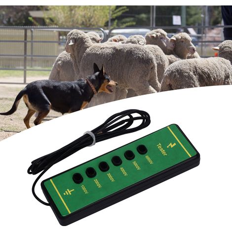 Testeur de tension pour clôture électrique 6 voyants jusqu'à 6000V, détecteur de défauts pour enclos animaux et fermes