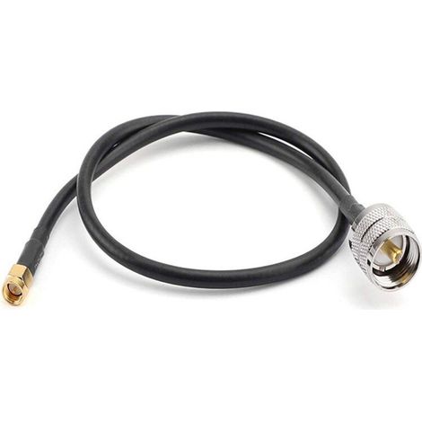 Convient pour un câble d'extension coaxial RF RG58 UHF SO239 femelle vers SMA mâle, droit, 1 mètre (1/4)