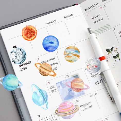 By.NacooPET Romantische Planeten-Sticker-Set, niedliche Deko-Sticker, 20 Stück, Traumplanet (1/5)