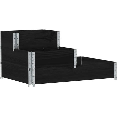 Maison Exclusive - Fioriera Rialzata a 3 Livelli Nera 120x80 cm Legno di Pino