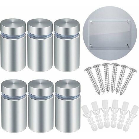 royaluxe -Support Vis Publicité en Acier Inoxydable 25pcs Standoff Publicité Entretoise Murale Fixations Montage pour Verre Acrylique Photos Publicité Produits d'équipement Médical Produits de Décorat (1/5)