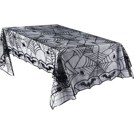 Décoration de nappe en dentelle pour Halloween, motif toile d'araignée imprimé D (1/5)