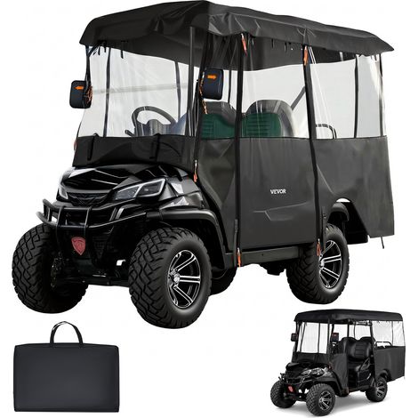 VEVOR Funda para Carrito de Golf 420D para 2+2/4 Plazas, Cubierta Impermeable 2 m con Revestimiento de PVC, Ventana Frontal, Ganchos Antiviento, Puertas Enrollables Compatible con Yamaha EZGO Honda (1/5)