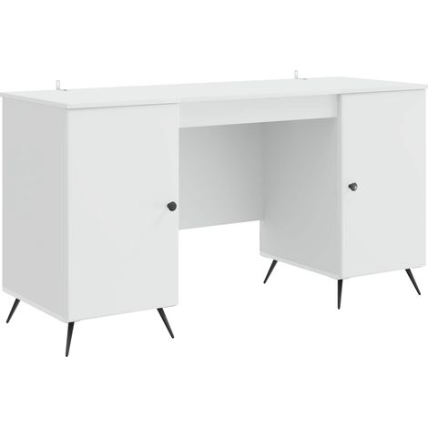 Desk with Shelf White 142.5 x 50 x 75 cm Engineered Wood vidaXL