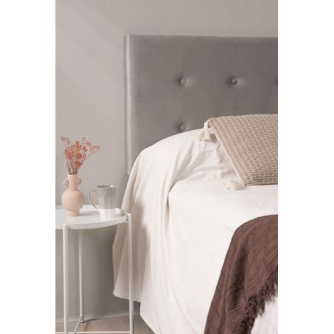 Muebles - Cabecero Buttons Terciopelo para camas de 105 y 90 cm - Gris (1/5)