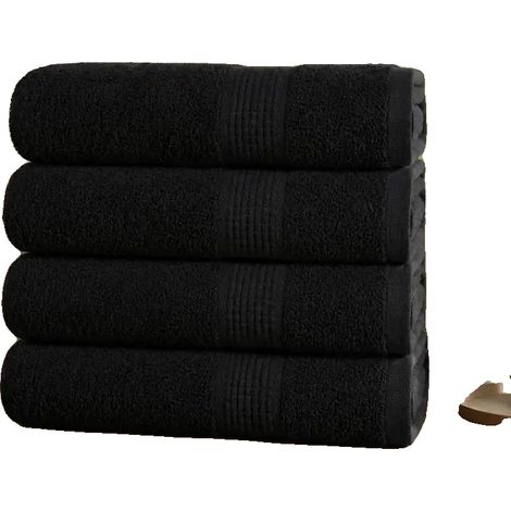 Gesichtstuch, 100% Baumwolle, modernes Design, Schwarz (1/2)