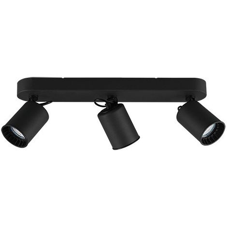 Faretti Soffitto Barra 3 Spot Cilindri Metallo Nero Pago GD Trio (1/5)