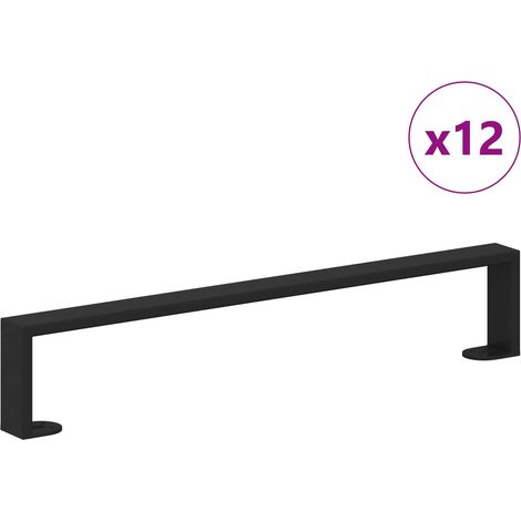 Patas de Muebles 12 pcs Negro 546 x 40,5 x 100 mm Hierro vidaXL
