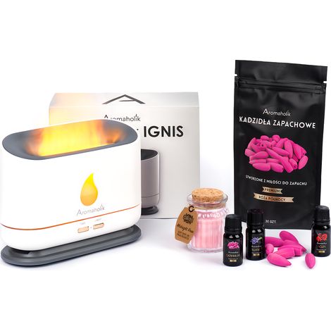 Set de fragancias: difusor de aceite y vela de soja como regalo.
