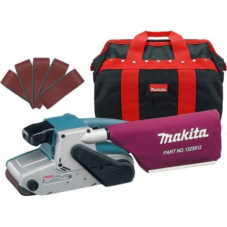 Makita 9404 240v 4"" Belt Sander and Dust Bag with 40g Sanding Belts + Tool Bag