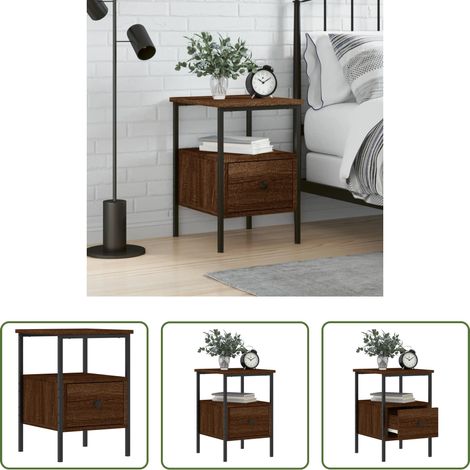 vidaXL Eiche Optik - Nachttisch Braun Eichen-Optik 34x36x50 cm Holzwerkstoff (1/5)