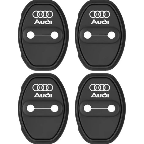 (Convient pour Audi - 4 pièces) Protection de serrure de porte en silicone pour voiture, coussinet antichoc et anti-collision, compatible avec Audi S-Line A3 A4 A5 A6 A7 Q2 Q3 Q5 Q7 (autocollant) (1/4)