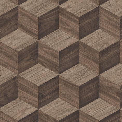 Holz Tapete Profhome RE521094-DI heißgeprägte Vliestapete 3D dezent schimmernd braun gold-braun sepia-braun beige 5,33 m2