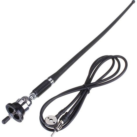Antenna radio AM-FM da 17 pollici per tetto auto, antenna in gomma con base girevole a 180 gradi e cavo flessibile da 51 pollici. (1/2)